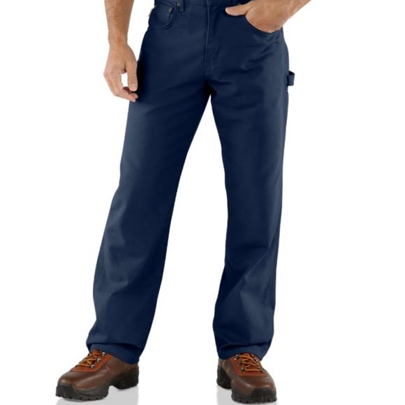 Carhartt Mens Carpenter Work Pants Loose Fit 14806 Navy Blue Size 40x30 - Picture 1 of 13